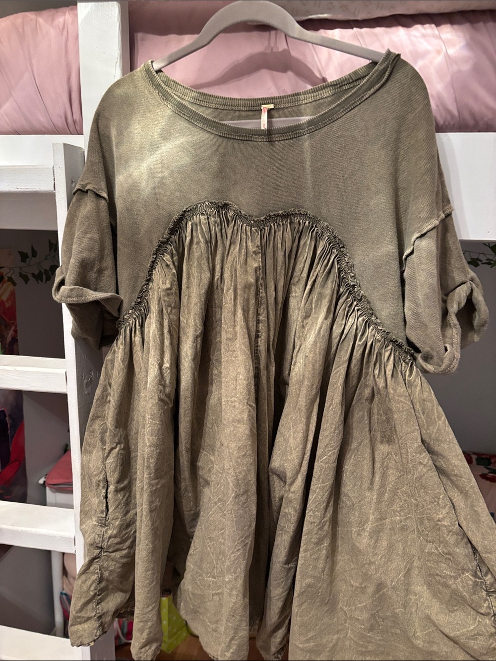 Free People Olive Green Babydoll Tunic